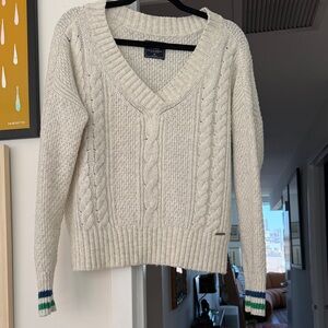 Abercrombie + Fitch Cream Cable Knit Sweater
